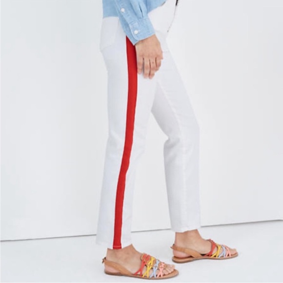 Madewell Stovepipe Jeans in Tile White: Tuxedo Stripe Edition Size 27P - Picture 2 of 12